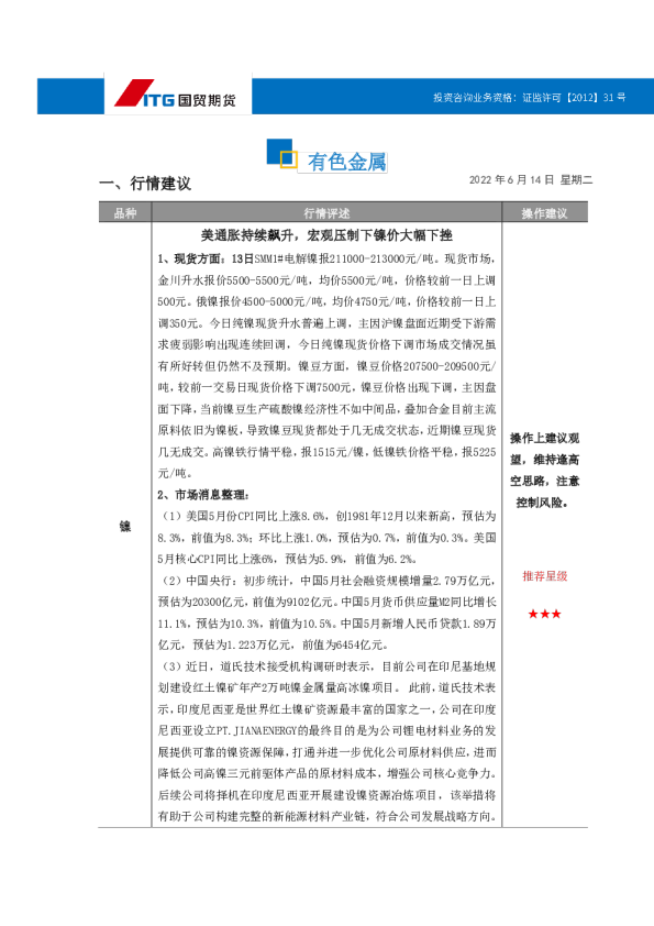 有色金属·投研日报