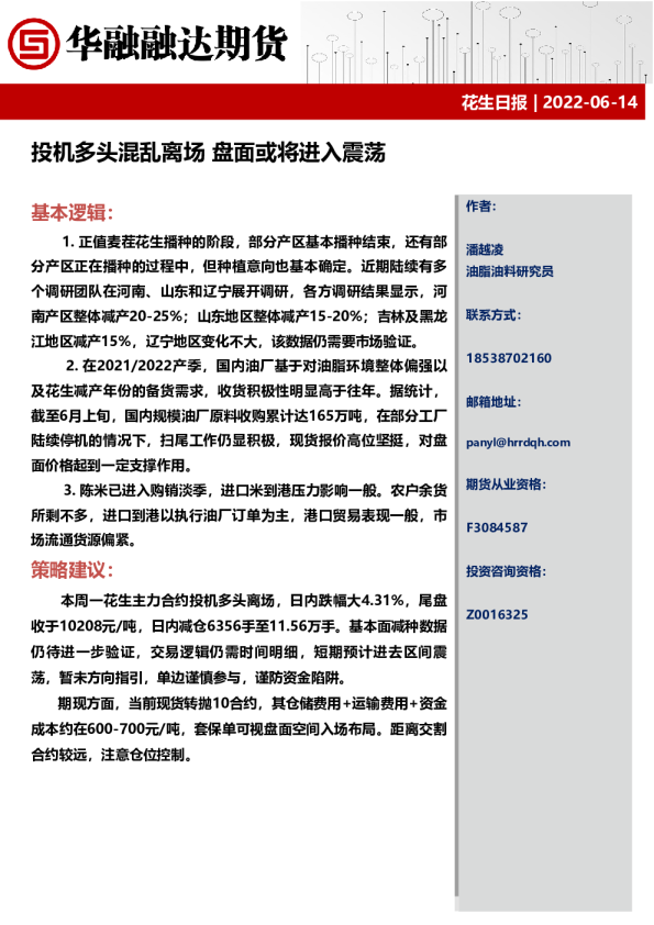 花生日报：投机多头混乱离场 盘面或将进入震荡