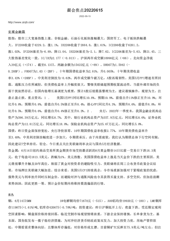 晨会焦点