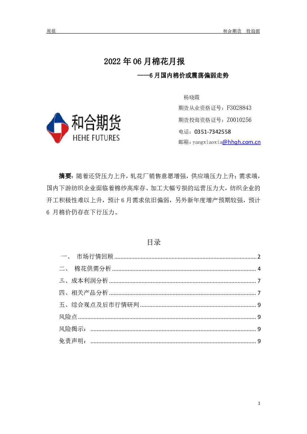 报告封面
