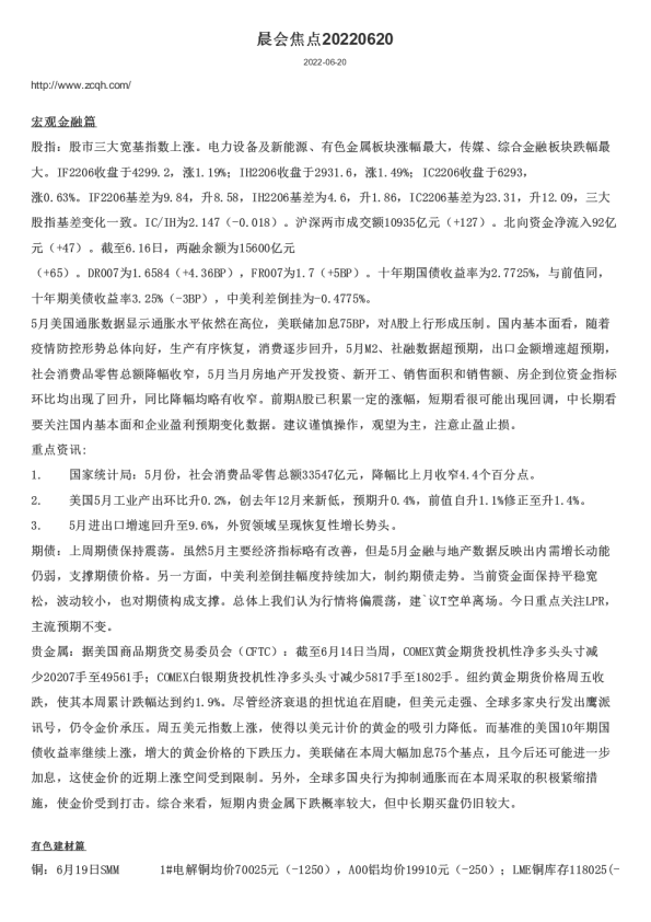 晨会焦点