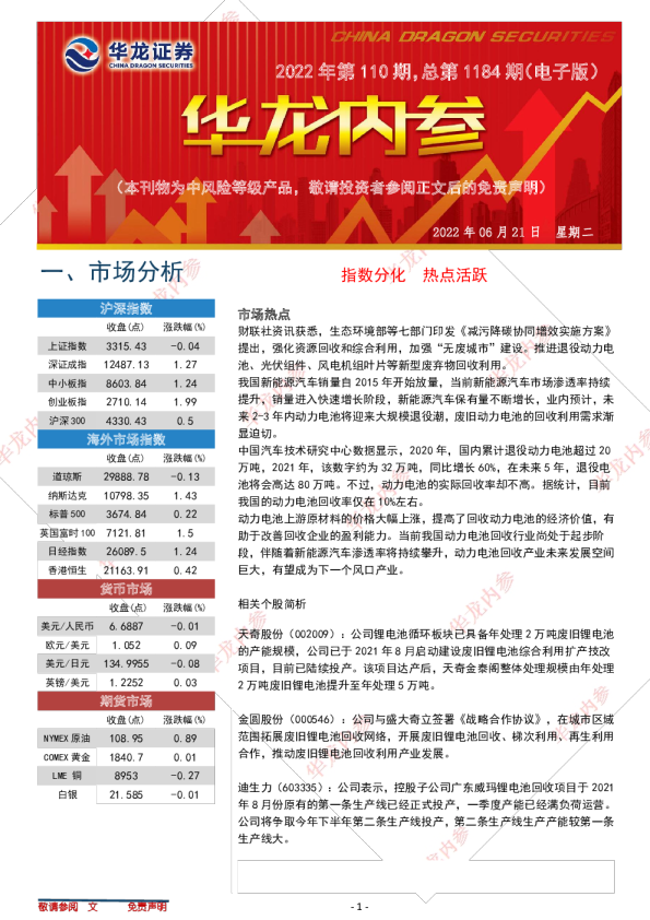 华龙证券内参