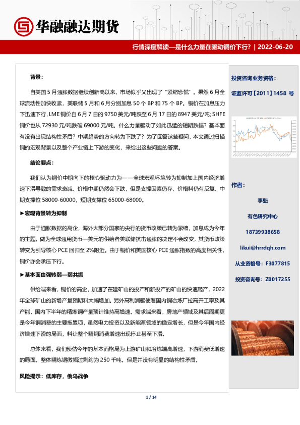 行情深度解读：是什么力量在驱动铜价下行？