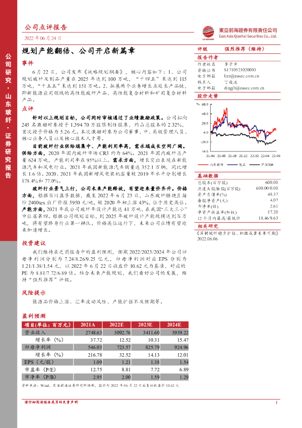 规划产能翻倍、公司开启新篇章