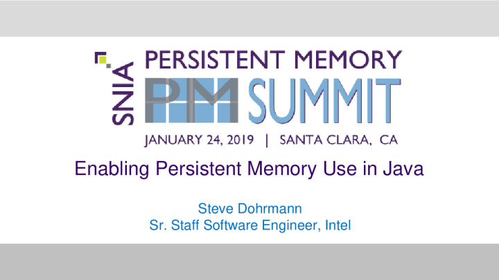 在 Java - Dohrmann 中启用持久内存使用