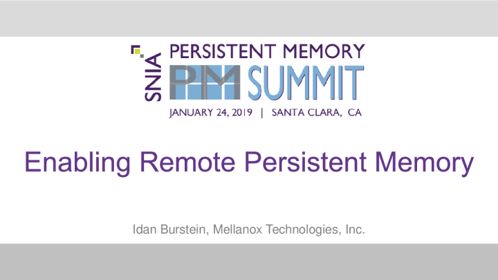 启用远程持久内存 - Burstein - Making - RM - Persistent