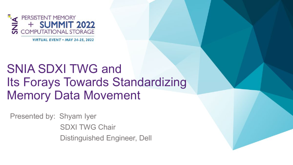 Iyer - SNIA - SDXI - TWG 及其分支