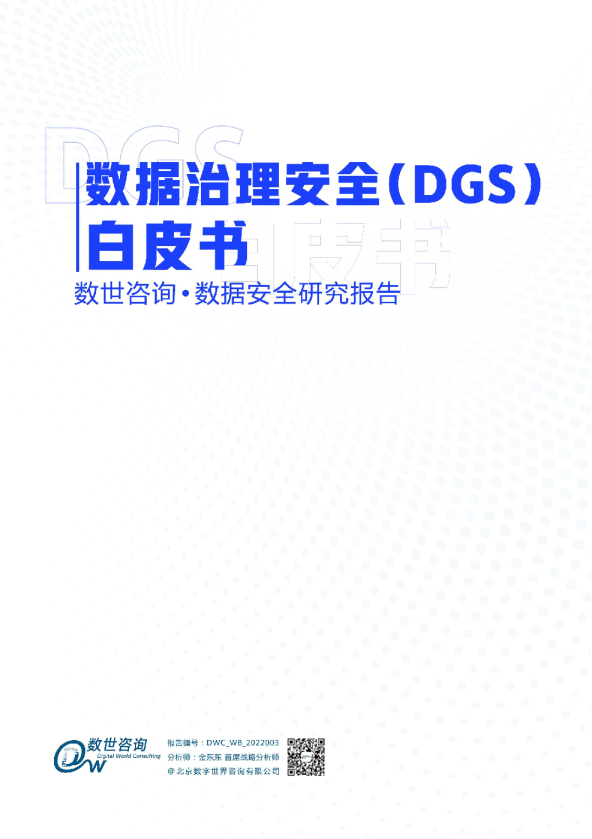 数据治理安全（DGS）白皮书