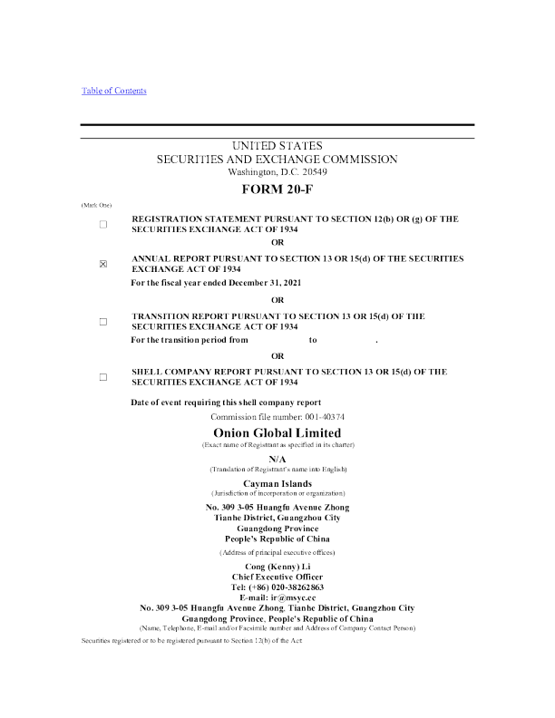 洋葱集团2021年度报告