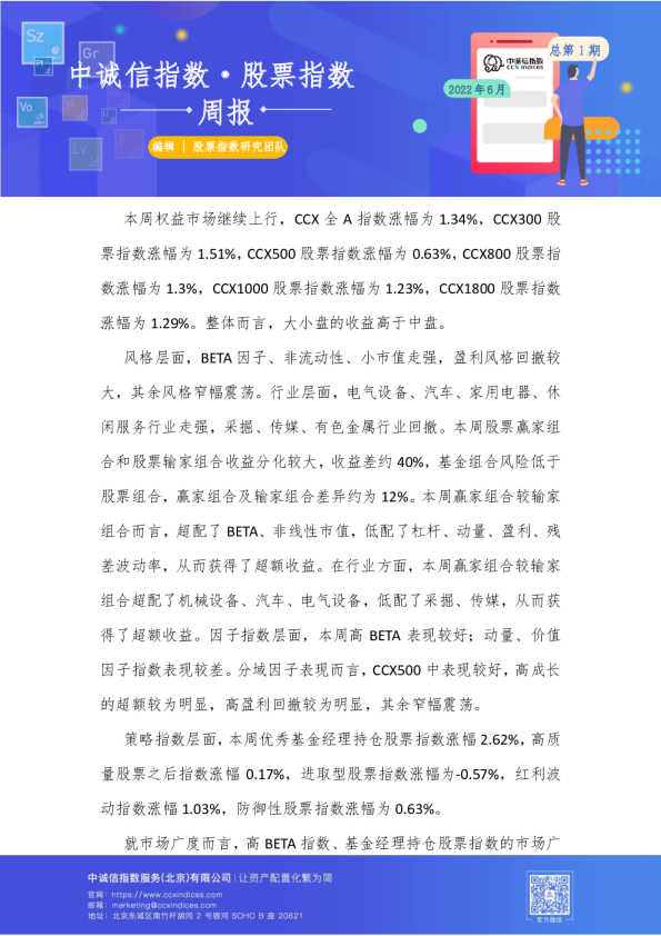 股票指数周报总第1期
