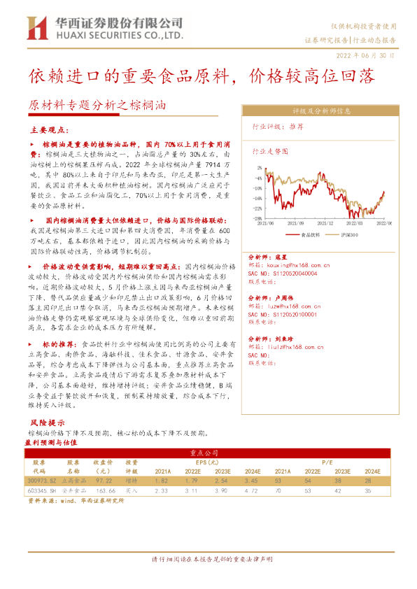 2022棕榈油行业研究报告