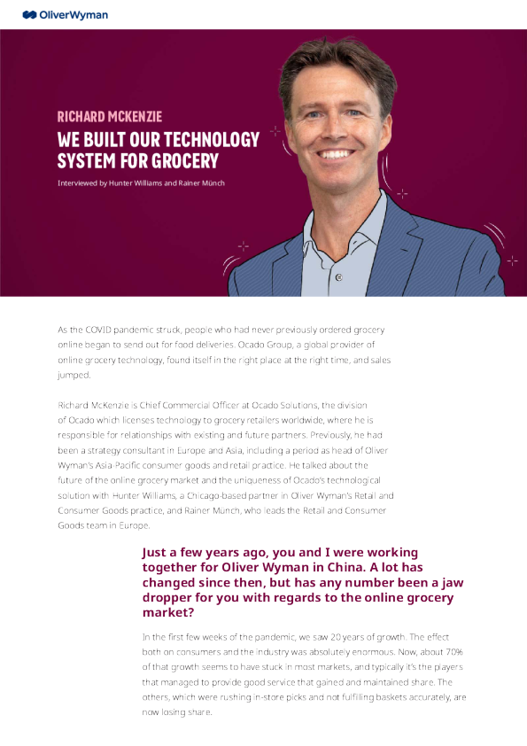 理查德·麦肯齐谈在线杂货市场的未来