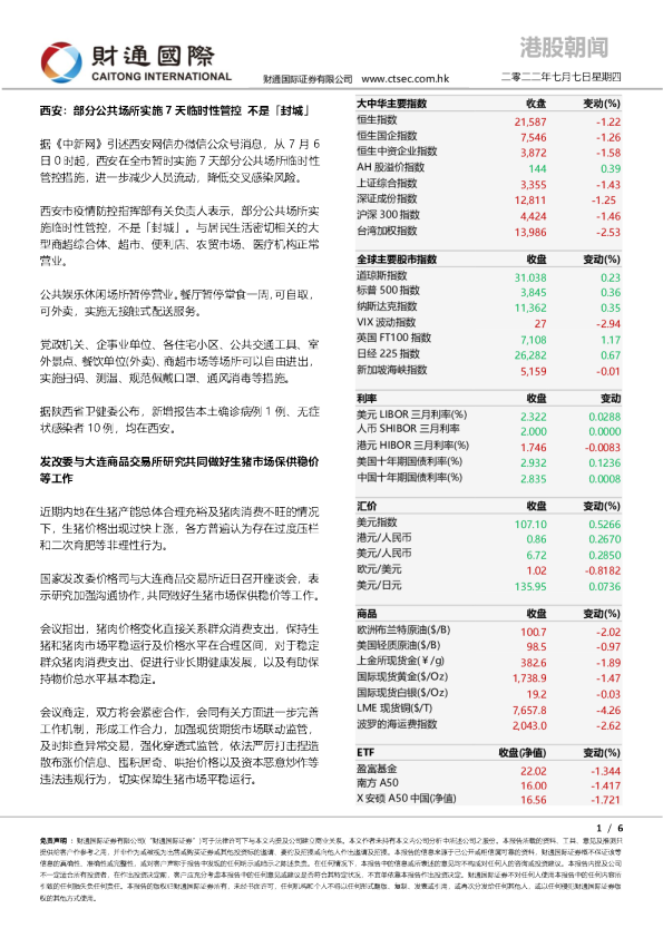 财通国际港股朝闻