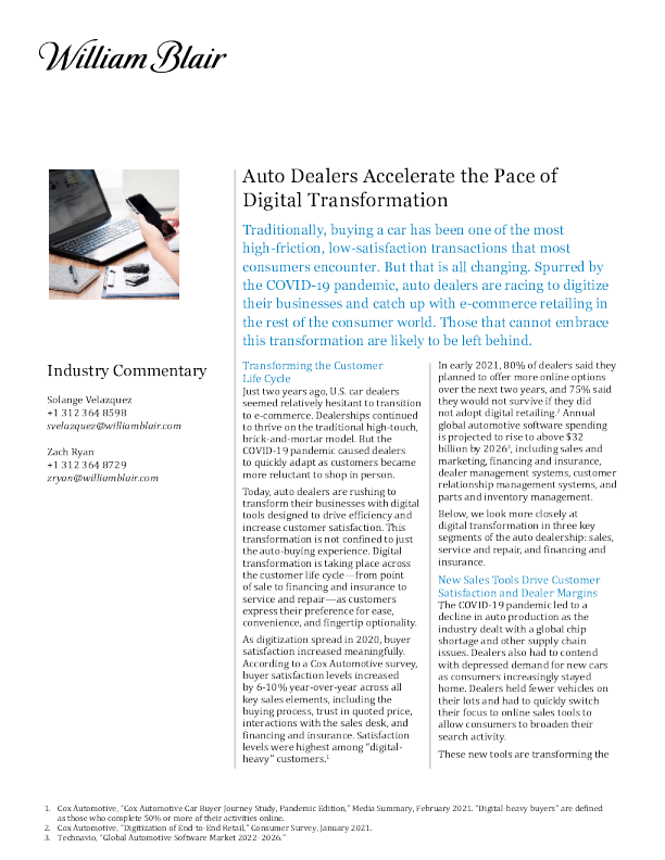 汽车经销商加快数字化转型步伐