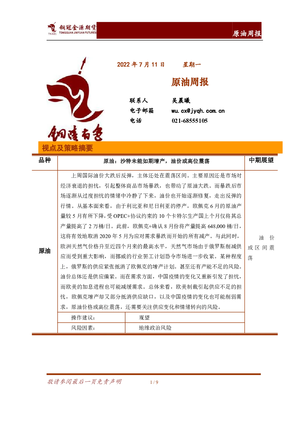 报告封面