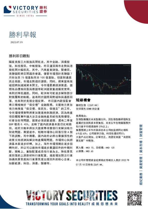 胜利证券早报(2022.07.19)