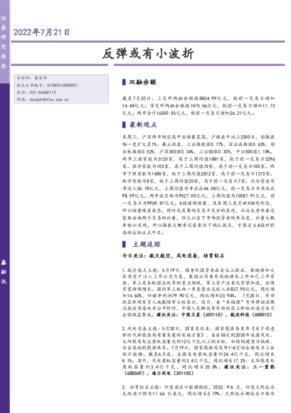 反弹或有小波折