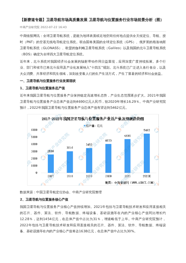 【新赛道专题】卫星导航市场高质量发展 卫星导航与位置服务行业市场前景分析（图）
