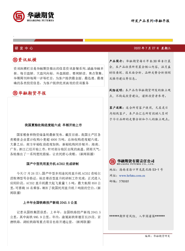 华融早报
