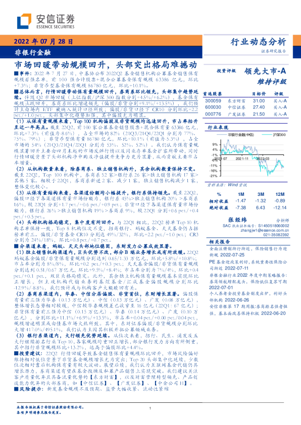 市场回暖带动规模回升，头部突出格局难撼动