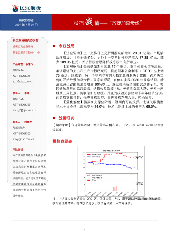 股指战情——“放缓加息步伐”