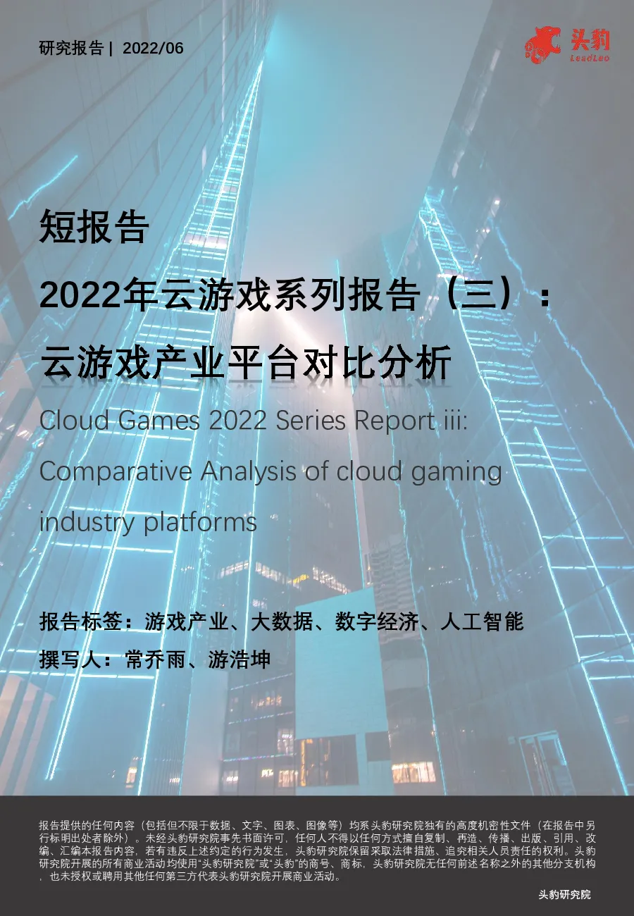 报告封面