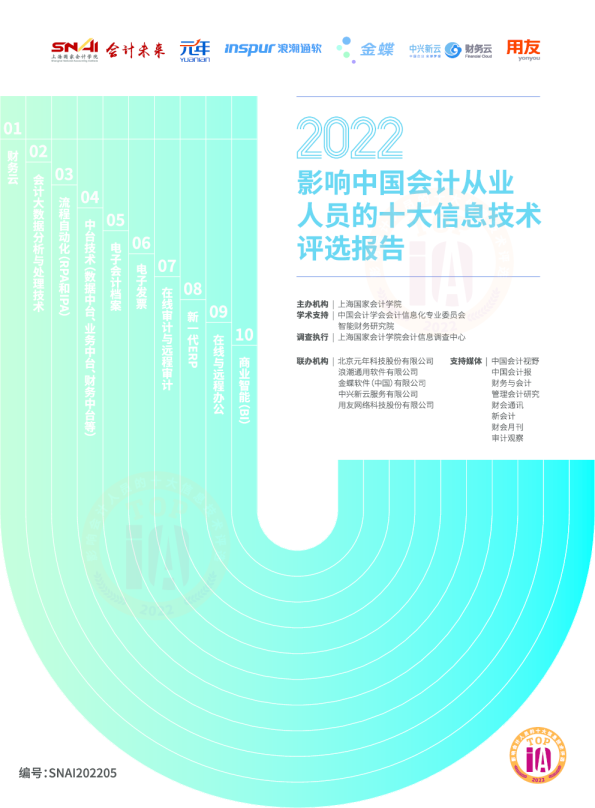 2022年影响会计人的十大信息技术评选报告