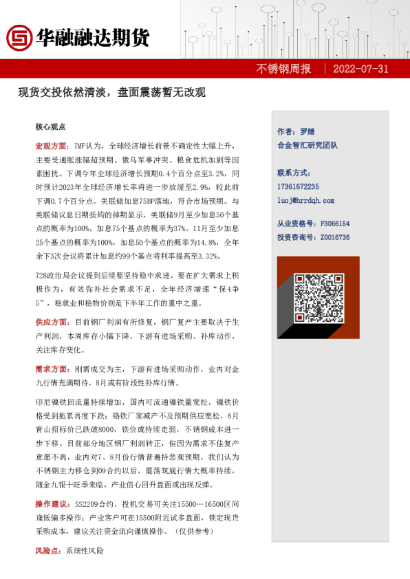 现货交投依然清淡，盘面震荡暂无改观