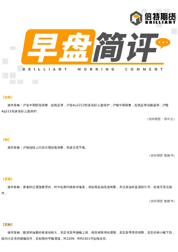 早盘简评