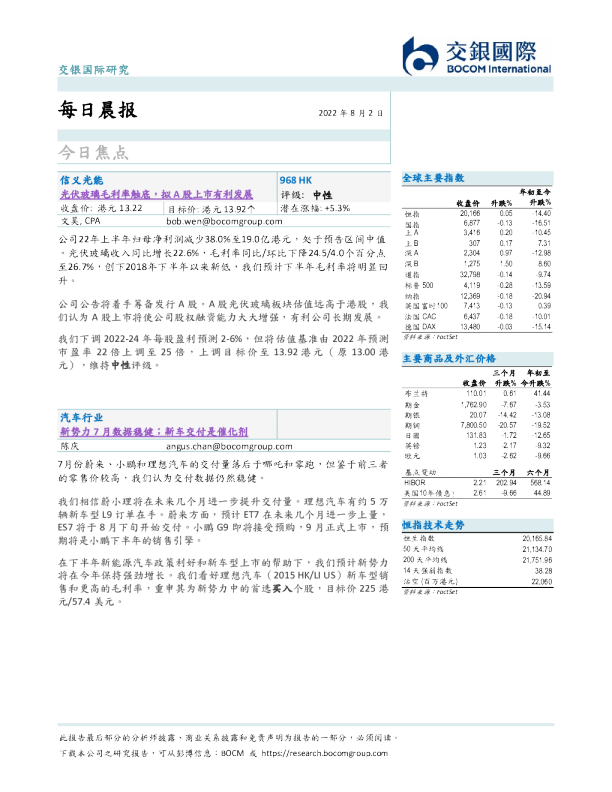 交银国际每日晨报