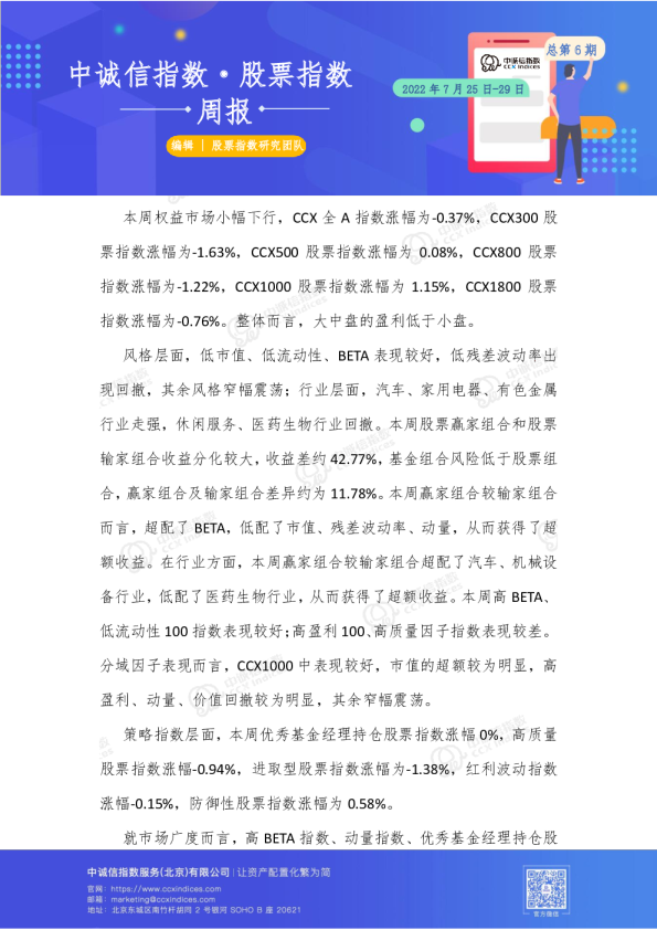 股票指数周报总第6期
