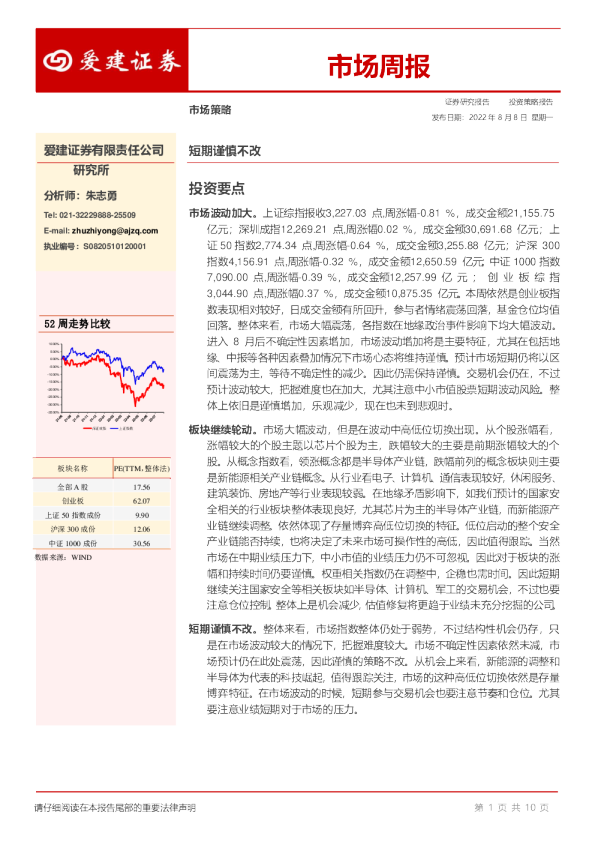 市场周报：短期谨慎不改