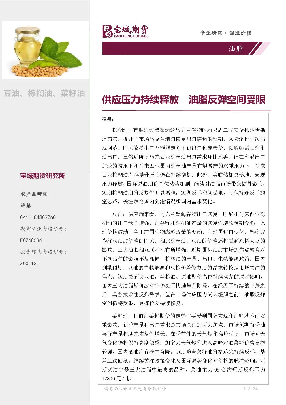 报告封面