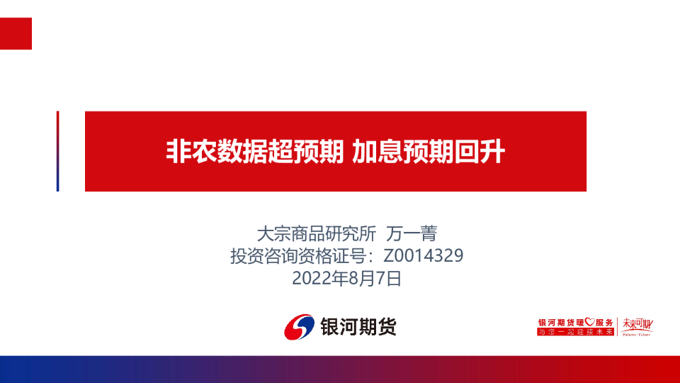 贵金属周报：非农数据超预期，加息预期回升