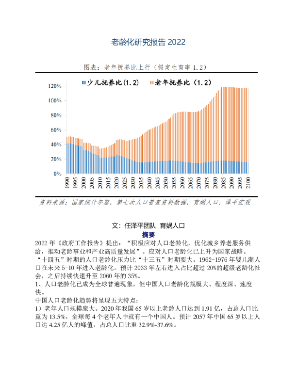 老龄化研究报告2022