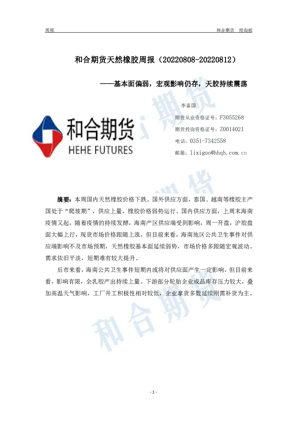 报告封面