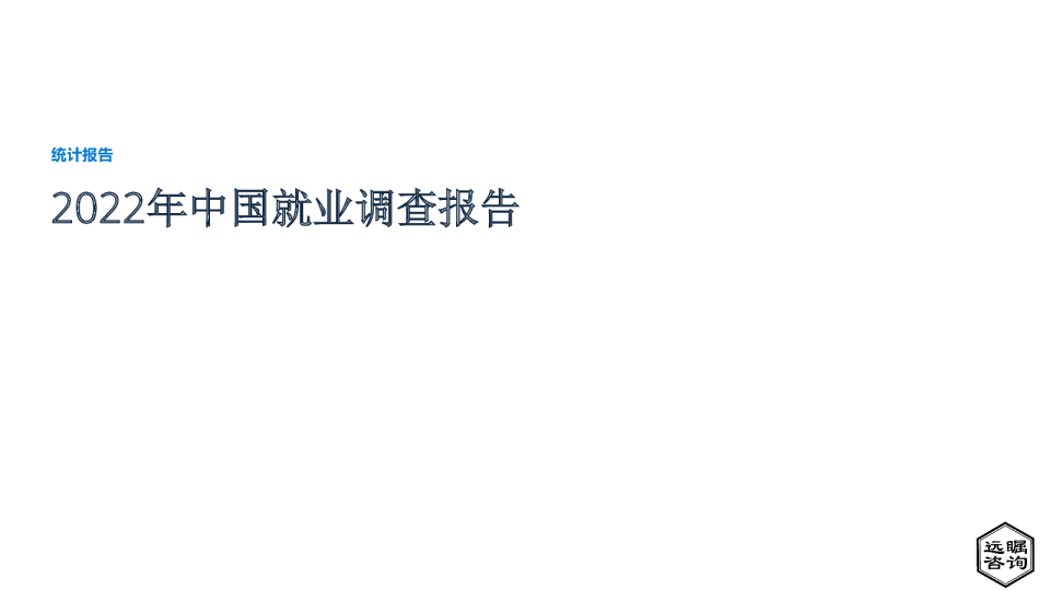 2022年中国就业调查报告