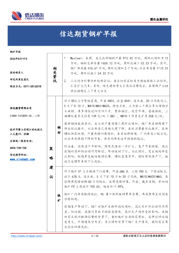 钢矿早报