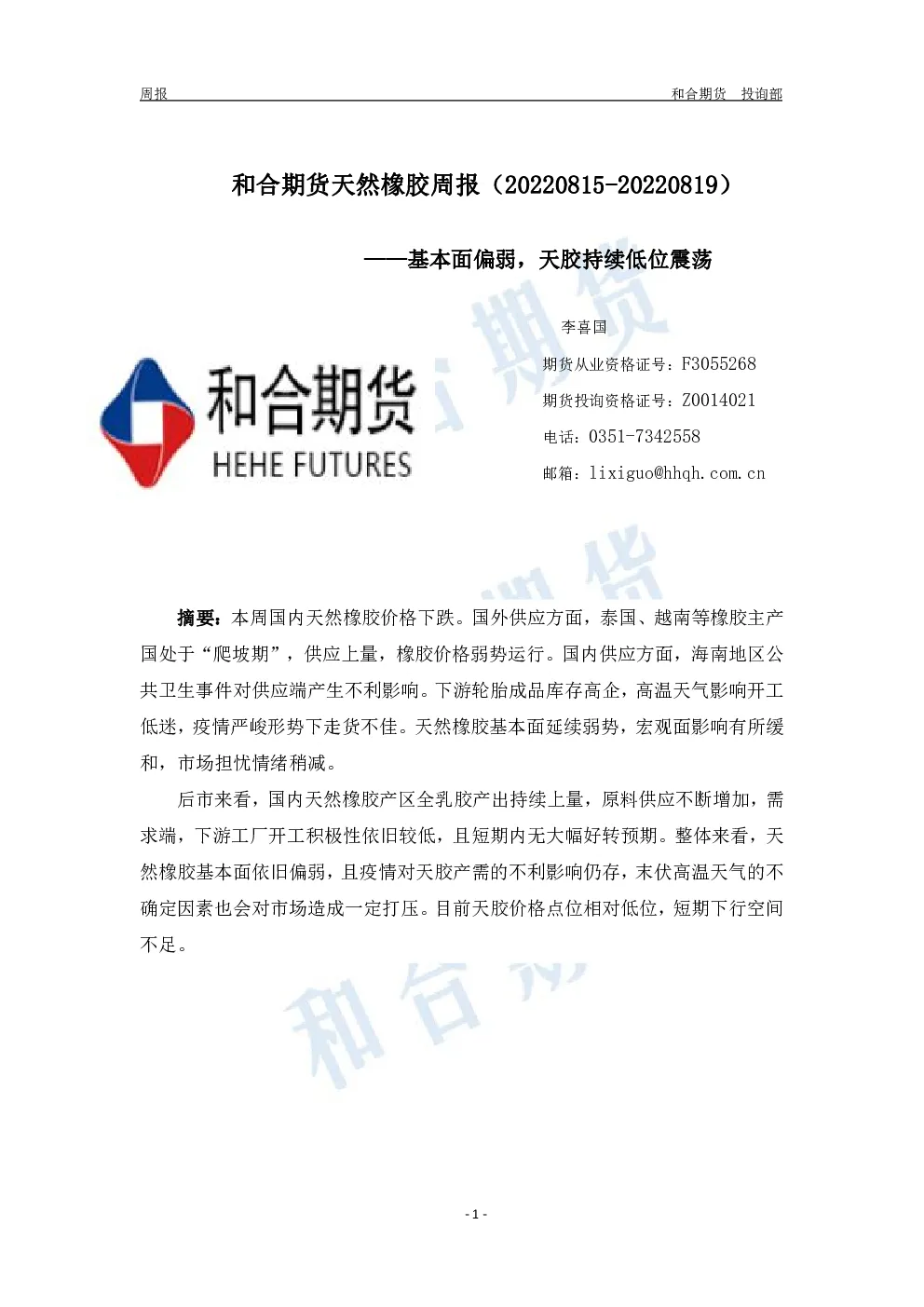 报告封面