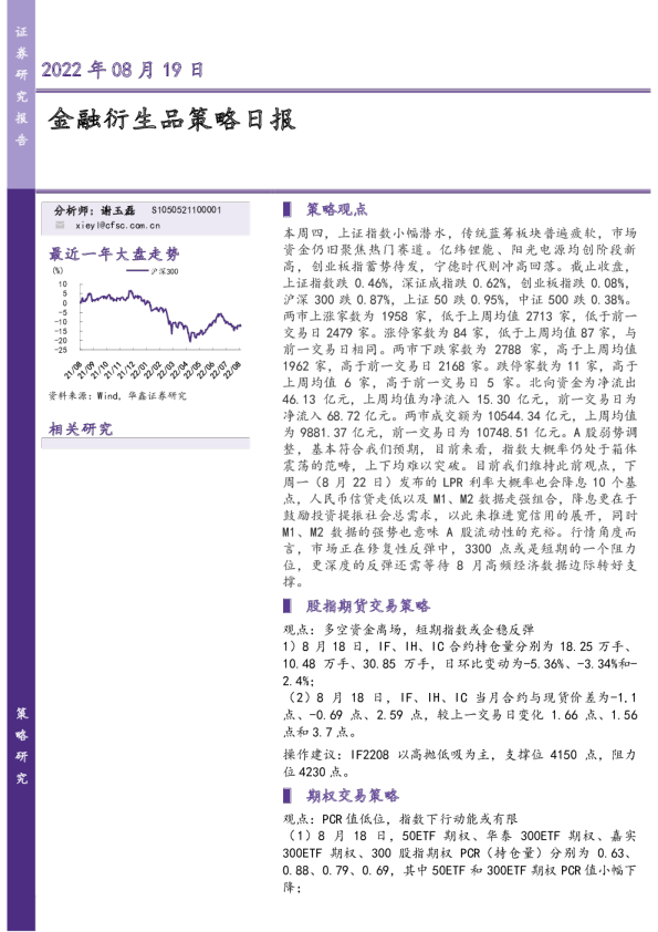 金融衍生品策略日报