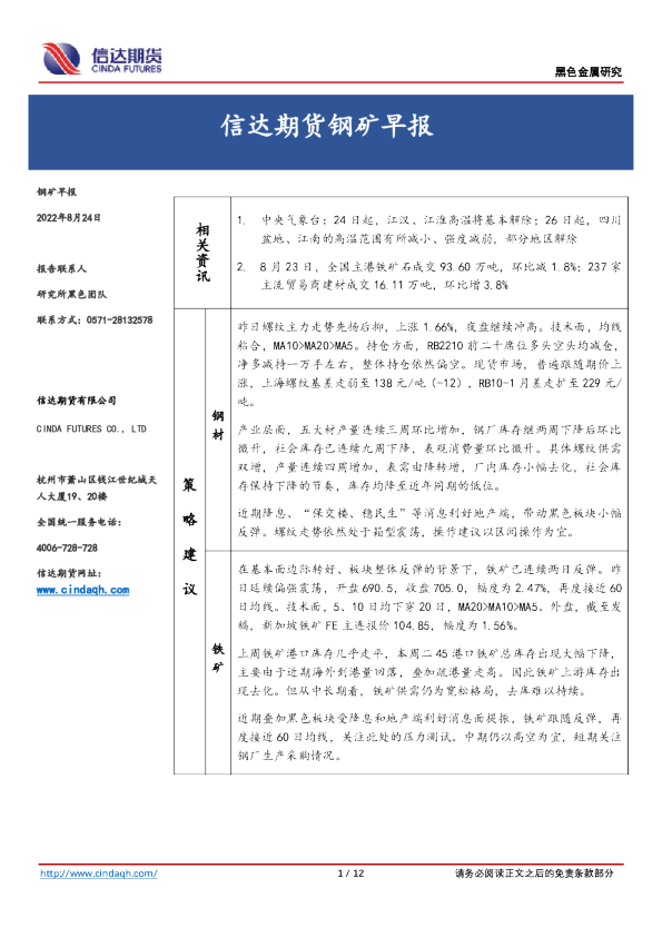 钢矿早报