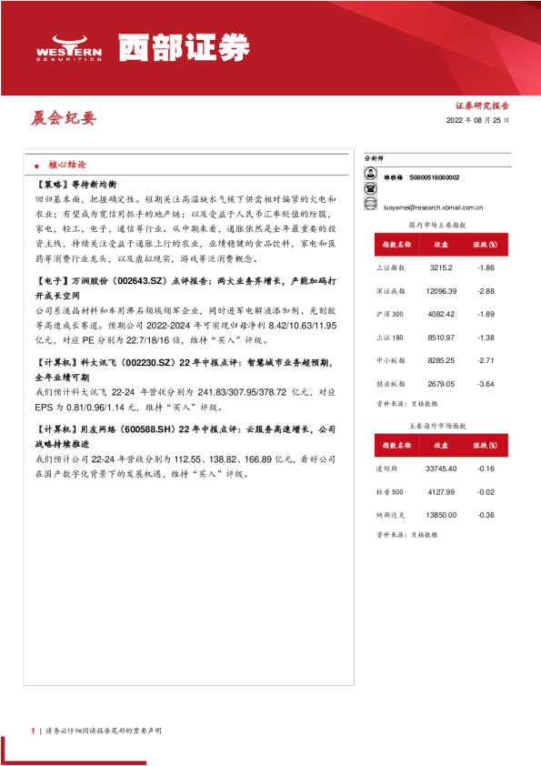 晨会纪要