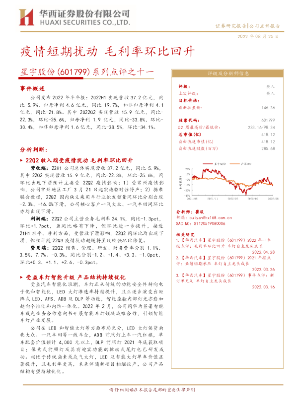 疫情短期扰动，毛利率环比回升