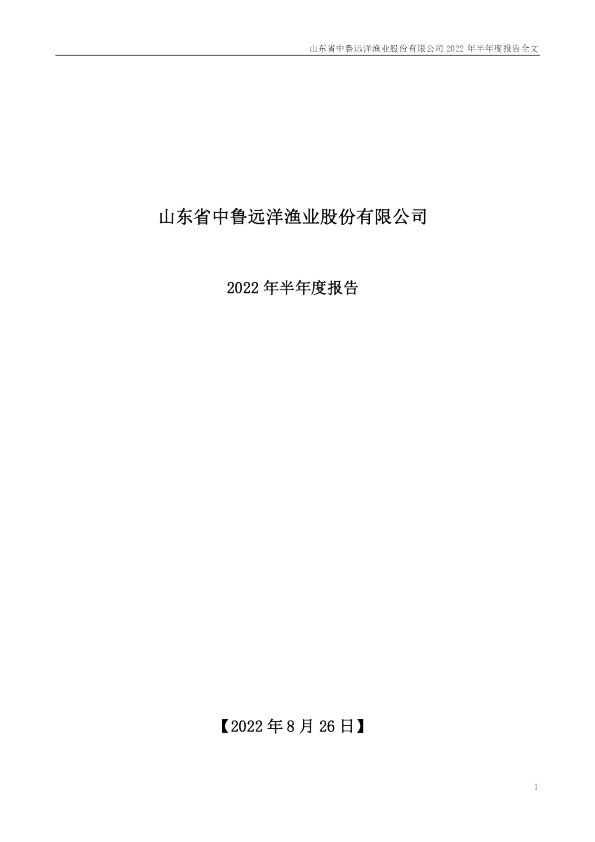中  鲁Ｂ：2022年半年度报告