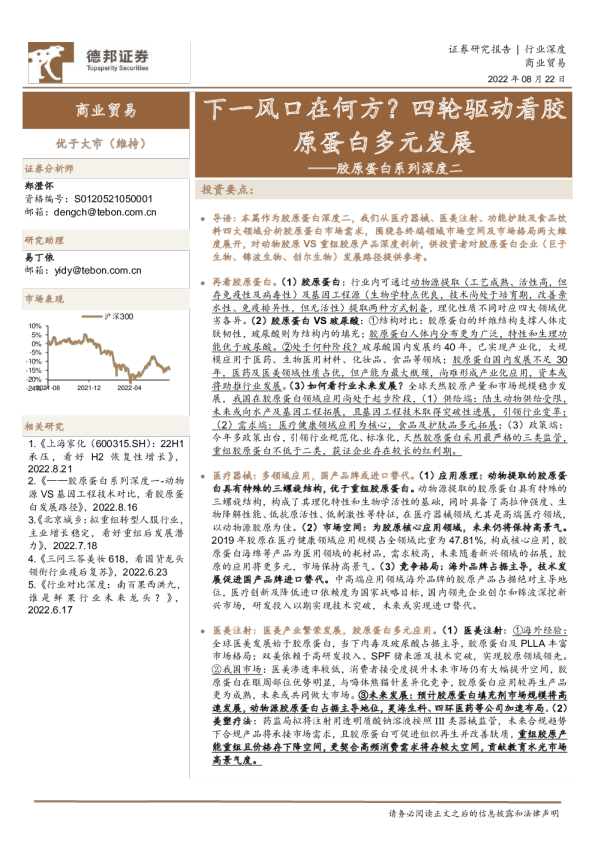 胶原蛋白系列深度二：下一风口在何方？四轮驱动看胶原蛋白多元发展