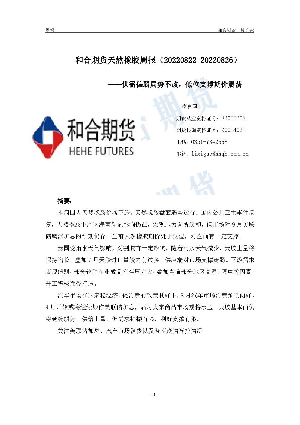 报告封面