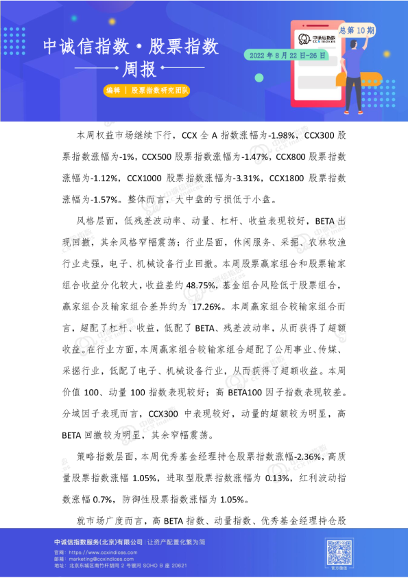 股票指数周报总第10期