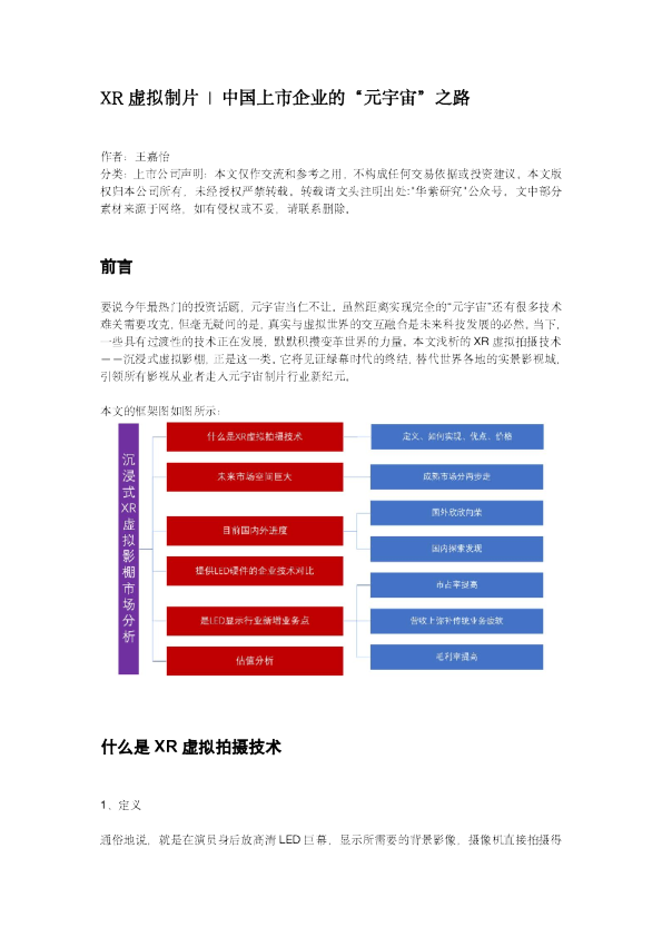 2022XR虚拟制片：中国上市企业的“元宇宙”之路