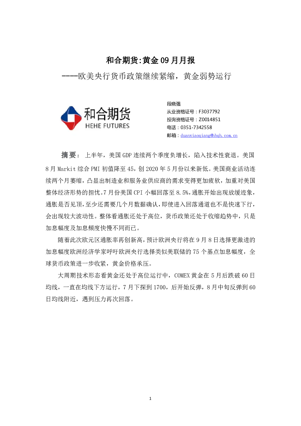 报告封面