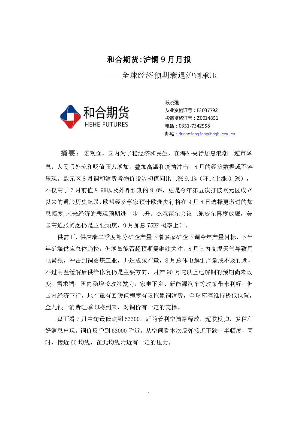 报告封面